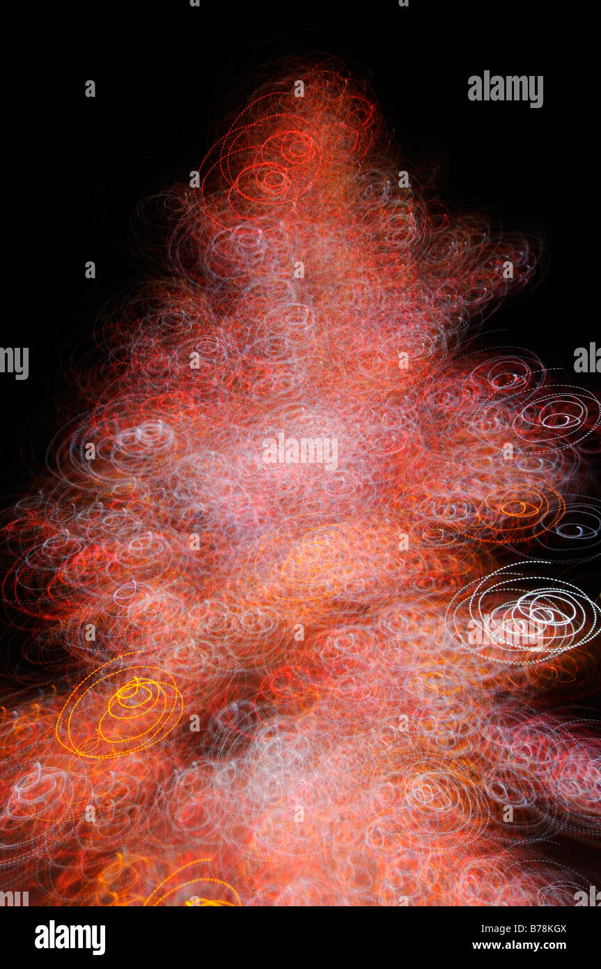 Lit-fino ad albero di Natale in Copper Mountain ski area, Colorado, Stati Uniti d'America, America del Nord Foto Stock