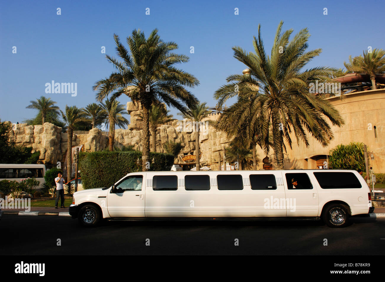 Stretch Limousine, Wild Wadi, Dubai, Emirati Arabi Uniti, Medio Oriente Foto Stock