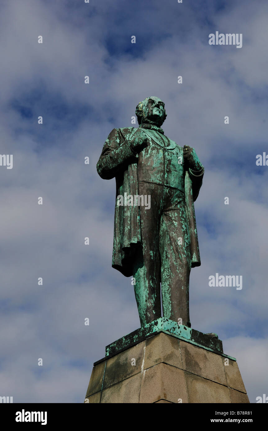 Statua di Jon Sigurdson, centro città, Reykjavik, Islanda, Europa Foto Stock