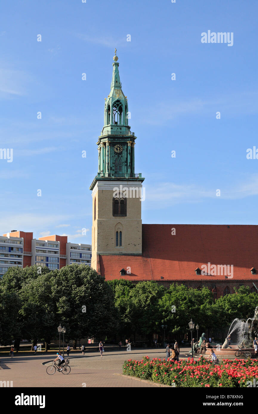 San Marienkirche chiesa, Bezirk Mitte o zona centrale di Berlino, Germania, Europa Foto Stock