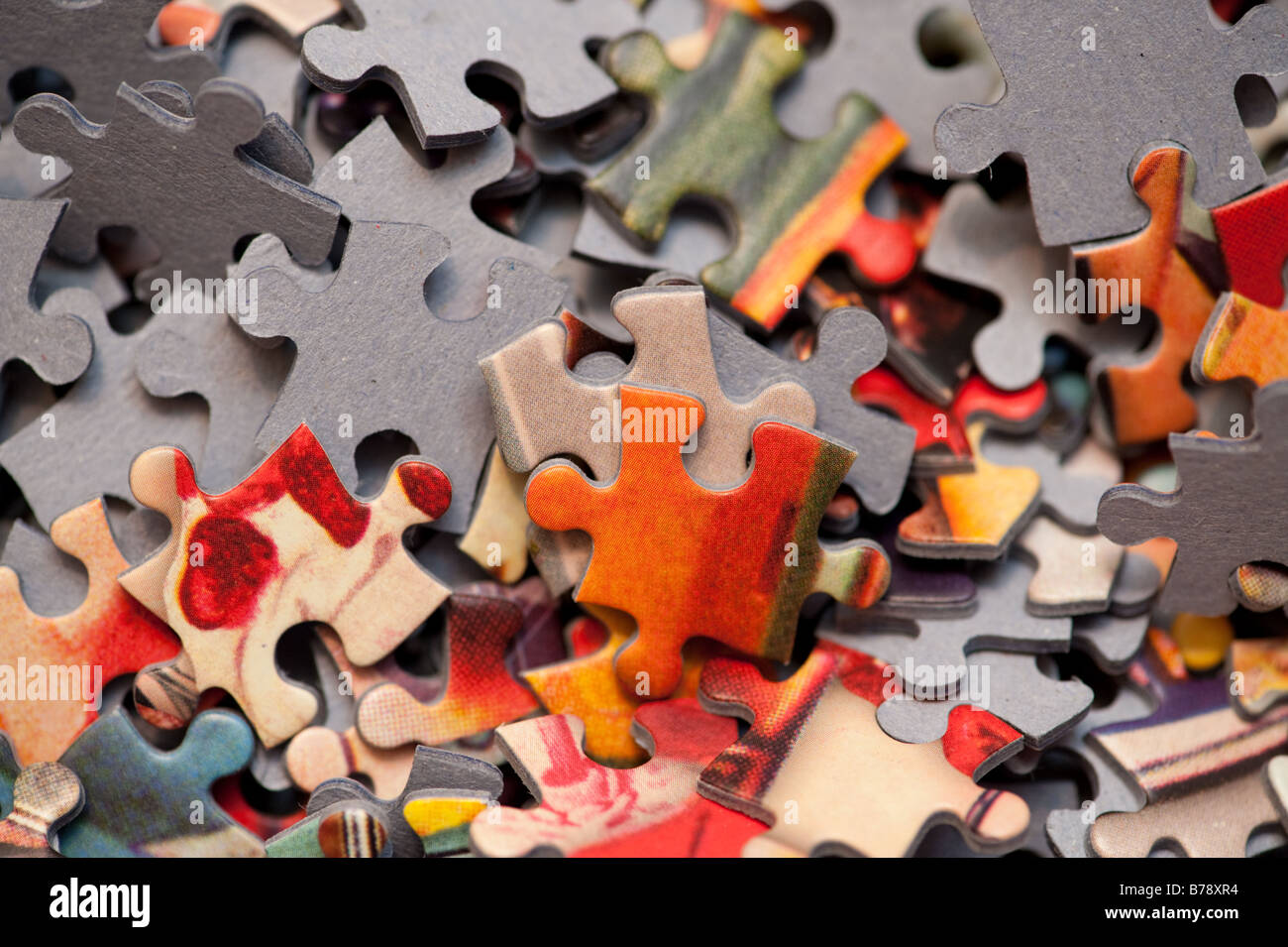 Una ridda di pezzo del puzzle di pezzi Foto Stock