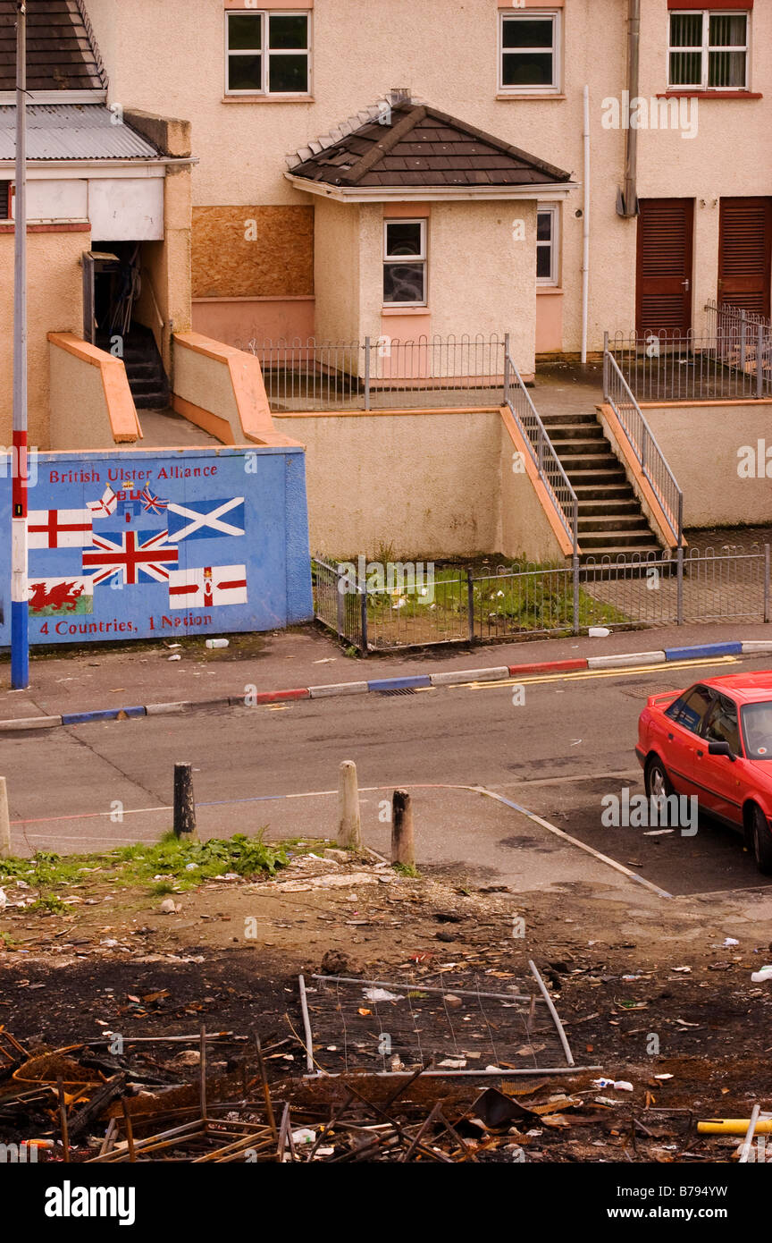 British ulster alliance segno, Derry, Irlanda del Nord Foto Stock
