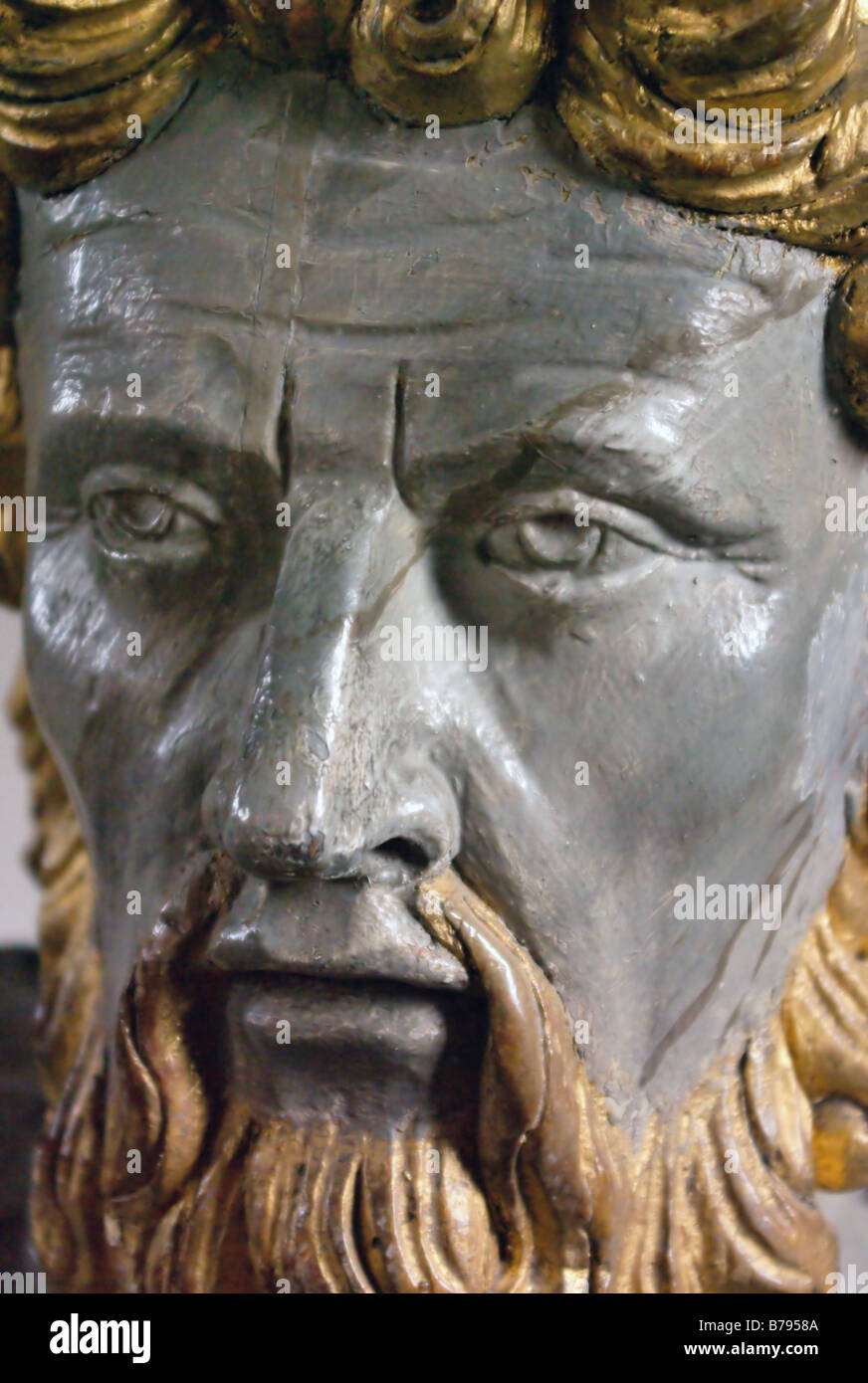 Statua di Mosè in la chiesa di San Nicola, Simrishamn, Svezia Foto Stock