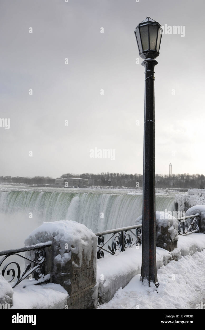 Paesaggio invernale delle Cascate del Niagara Foto Stock