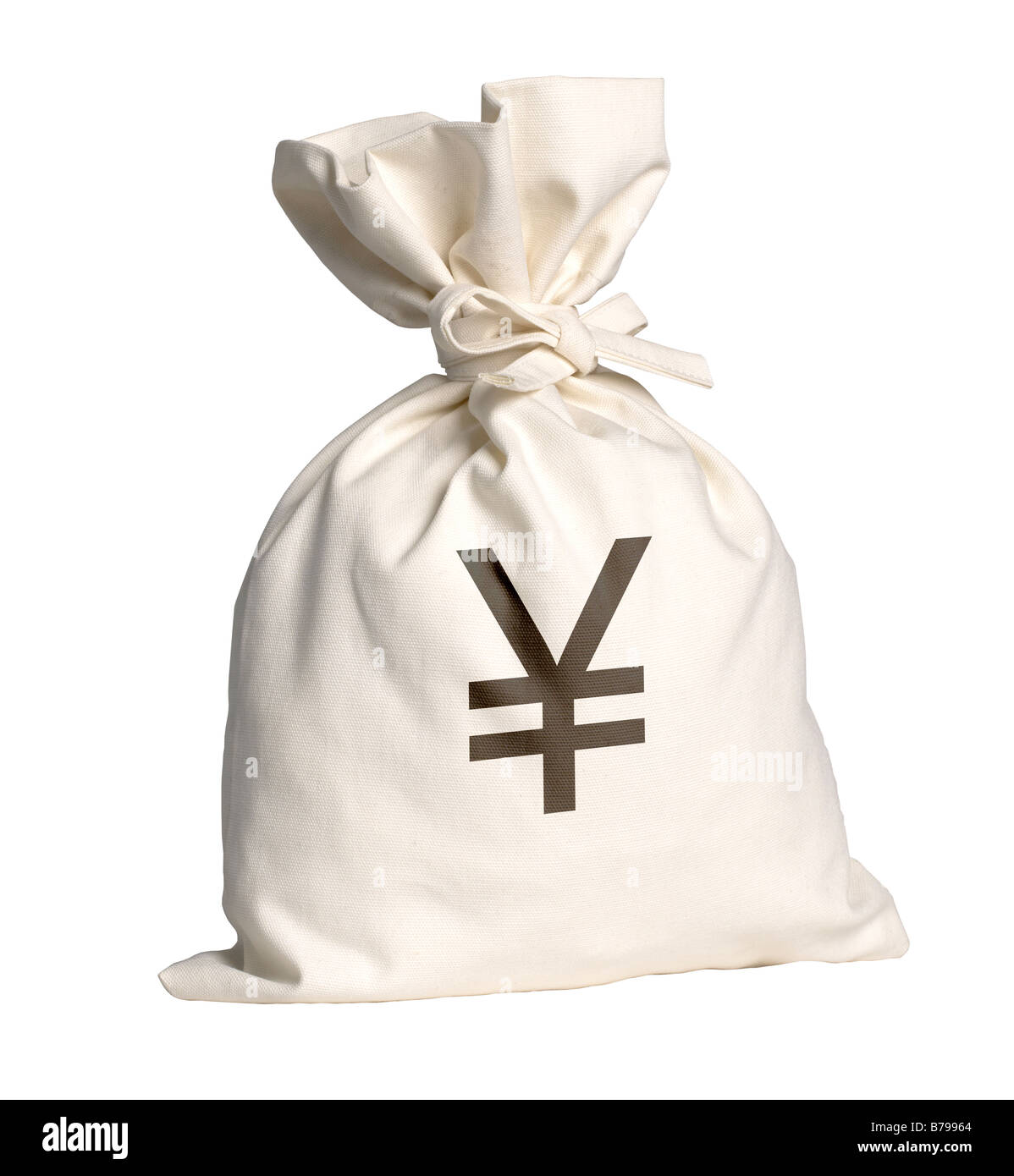Sacco di denaro con il simbolo dello Yen Foto Stock