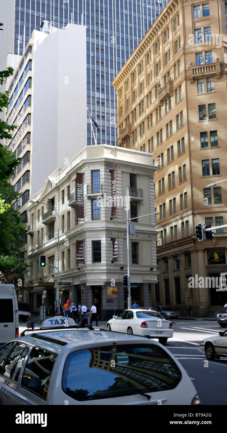 Edifici ad alta su Pitt Street, Sydney, Australia Foto Stock