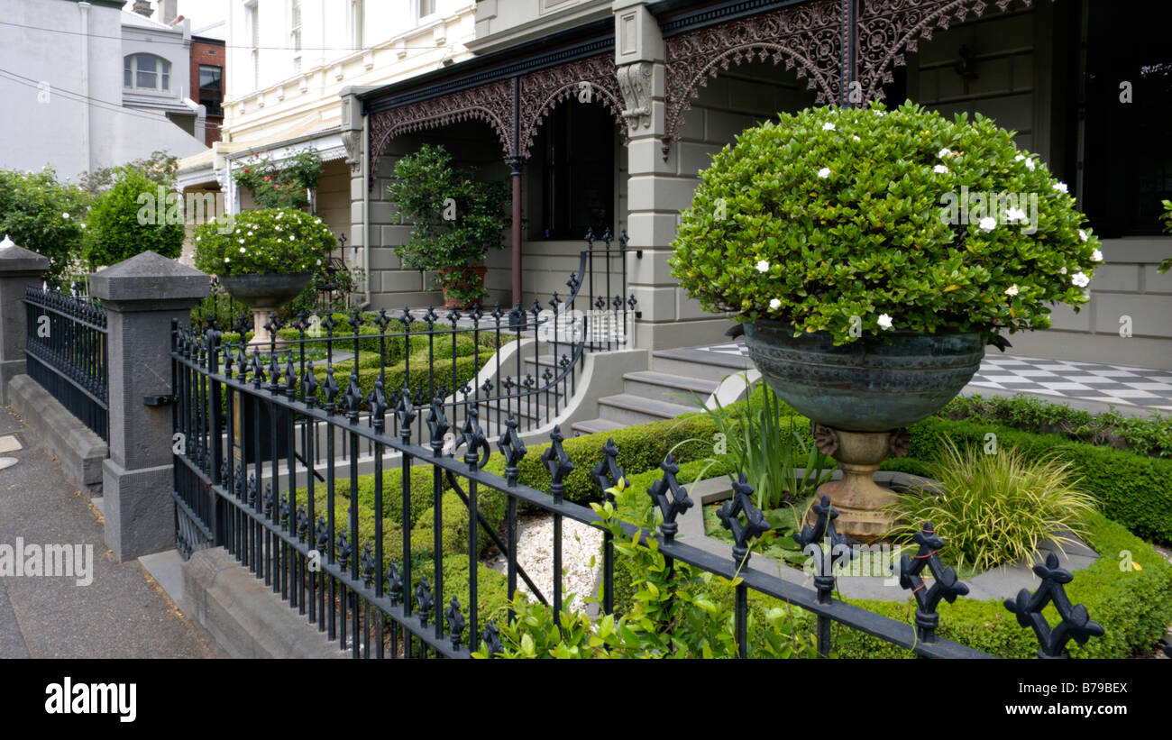 Casa vittoriana su Powlett Street, East Melbourne, Melbourne, Australia Foto Stock