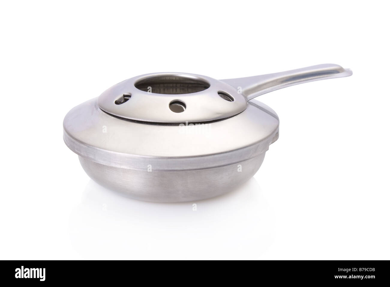 Bruciatore di alcool da un set da fonduta isolati su sfondo bianco Foto Stock