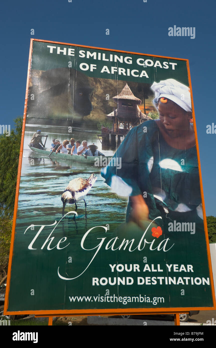 Poster pubblicitario Banjul Gambia Foto Stock