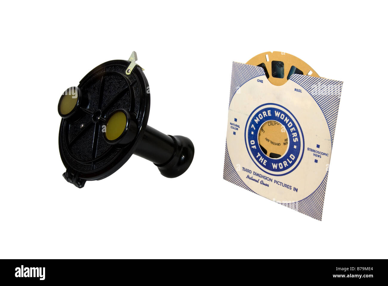 Viewmaster slideshow isolato su bianco Foto Stock