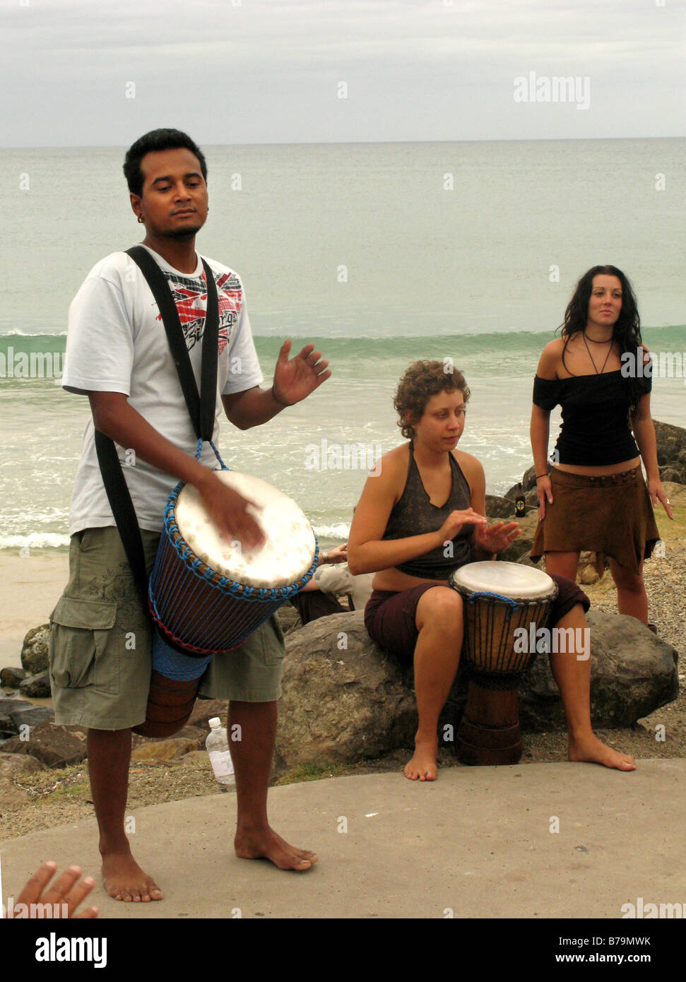 La fine della giornata di Belongil Beach Byron Bay Australia Foto Stock