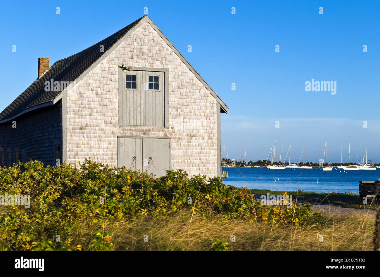 Boat House e porto di chatham cape cod ma Foto Stock