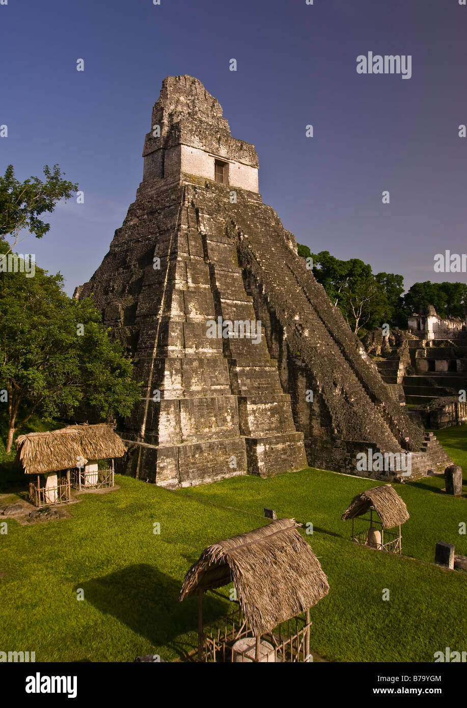TIKAL, GUATEMALA - il tempio che io, il Tempio della Jaguar, presso le rovine maya di Tikal situato in El Peten dipartimento. Foto Stock