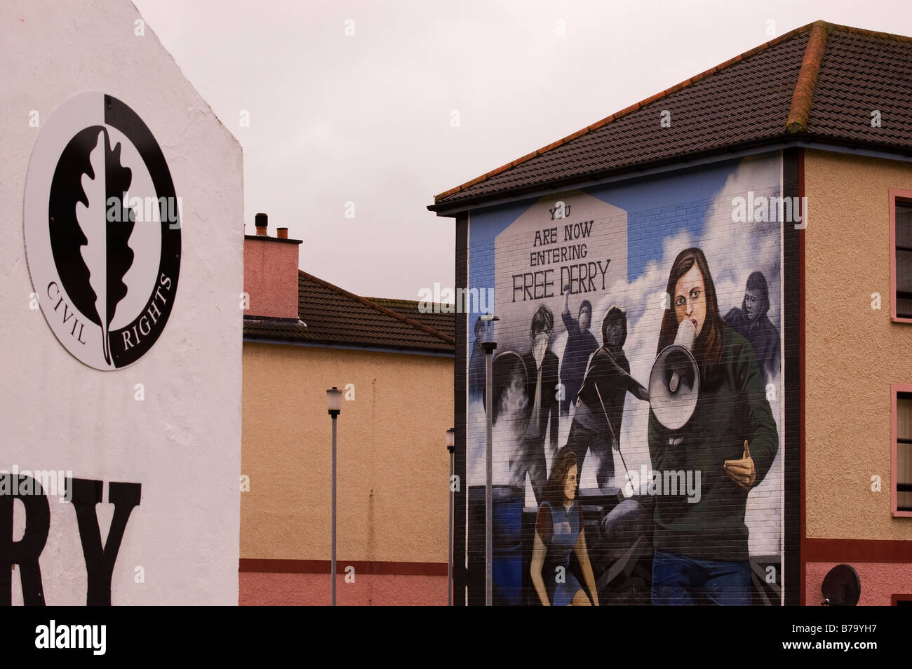 Free derry murales, bogside, Derry, Irlanda del Nord Foto Stock