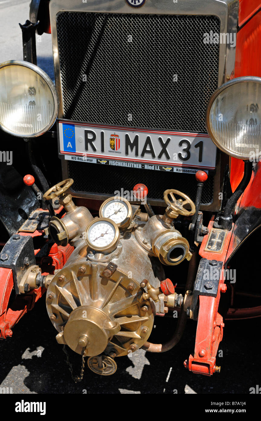 Vigili del fuoco di nostalgia, vecchio motore fire, close-up Foto Stock