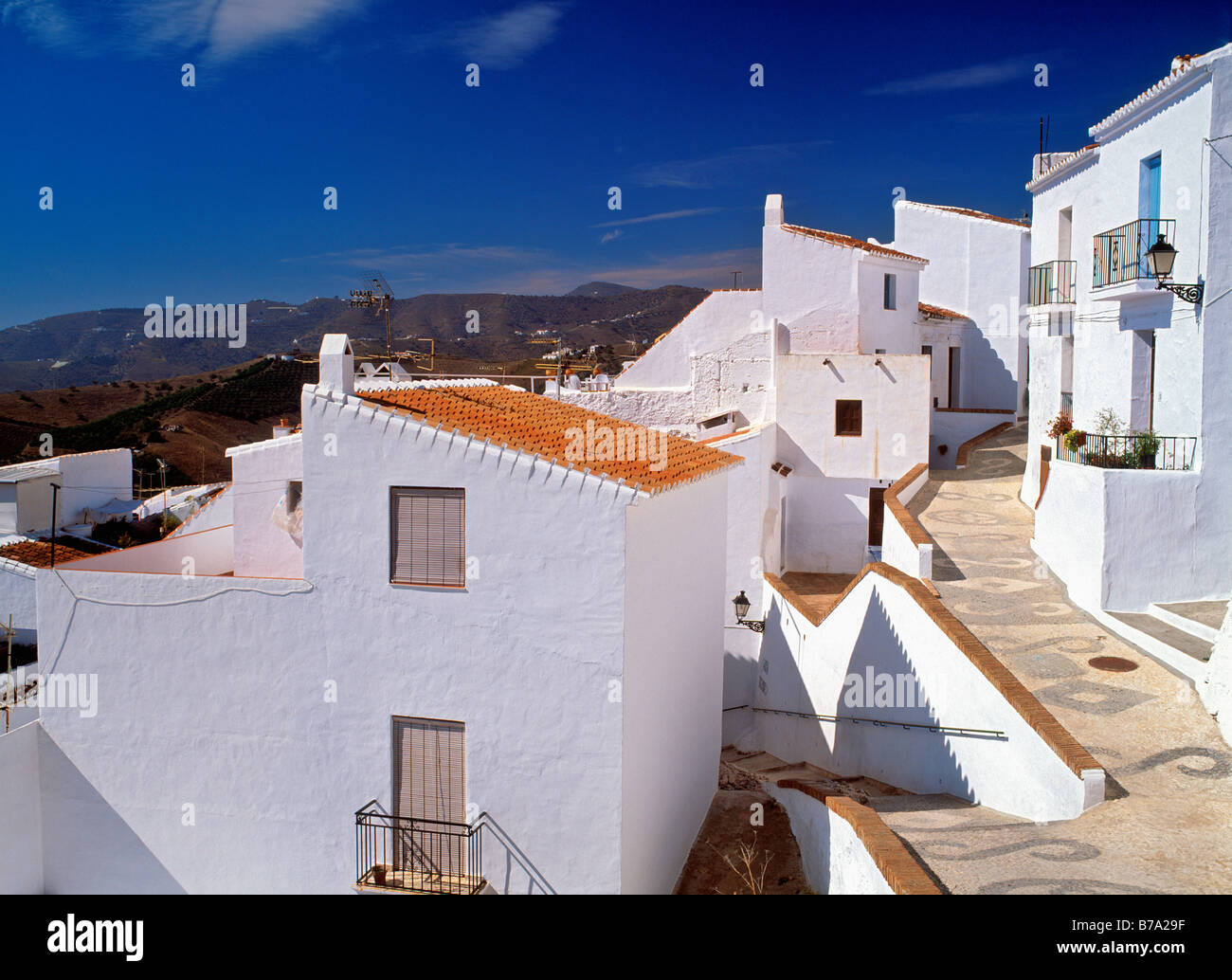 Spagna Andalusia Malaga provincia pueblos blancos villaggio di Frigiliana Foto Stock