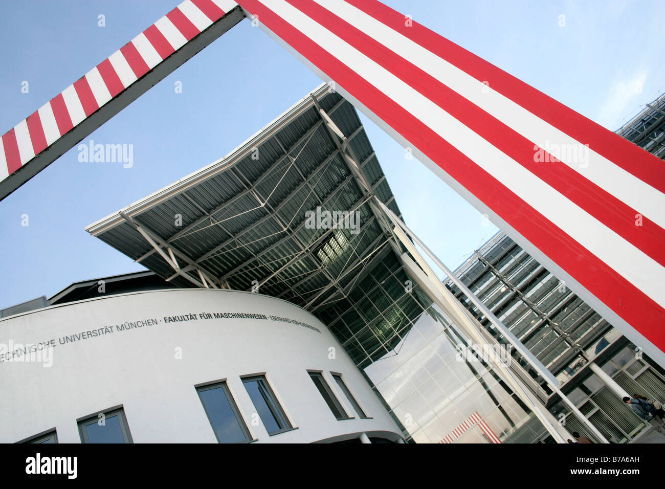 Facoltà di Ingegneria Meccanica edificio, Università Tecnica di Monaco di Baviera, a Garching, Baviera, Germania, Europa Foto Stock