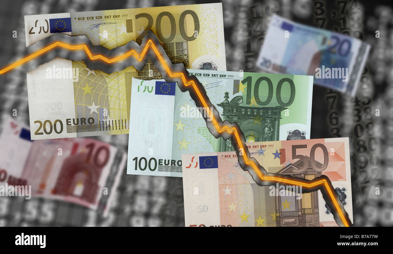 Prezzo di stock, le fatture in euro Foto Stock