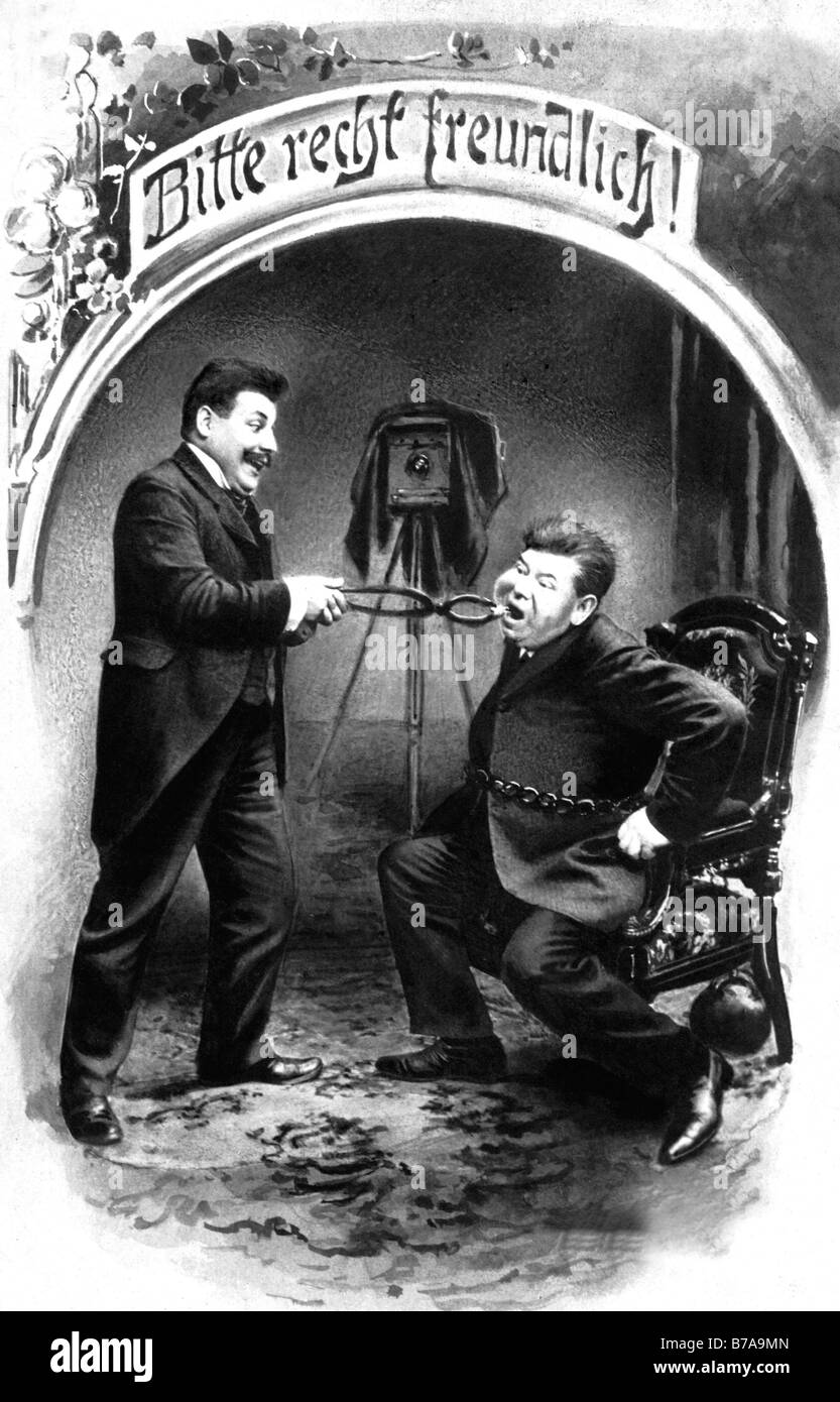 Foto storiche, dentista e paziente, ca. 1900 Foto Stock