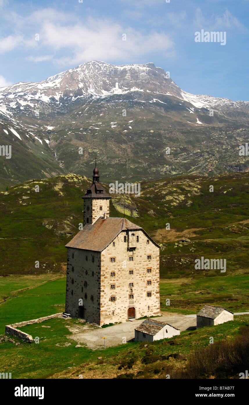 Stockalper-ospizio al Passo del Sempione vicino a Briga, Vallese, Svizzera, Europa Foto Stock