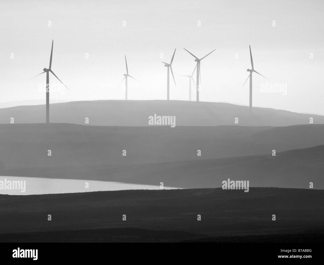 Il Earlsburn Wind Farm in Campsie Hills, Stirling, Scozia, Regno Unito. Foto Stock