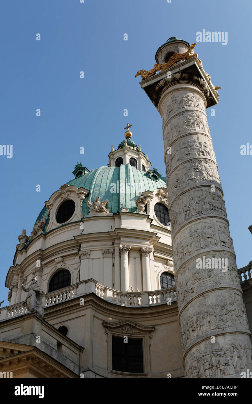 Chiesa di San Carlo Borromeo, Karlskirche, Vienna, Austria, Europa Foto Stock