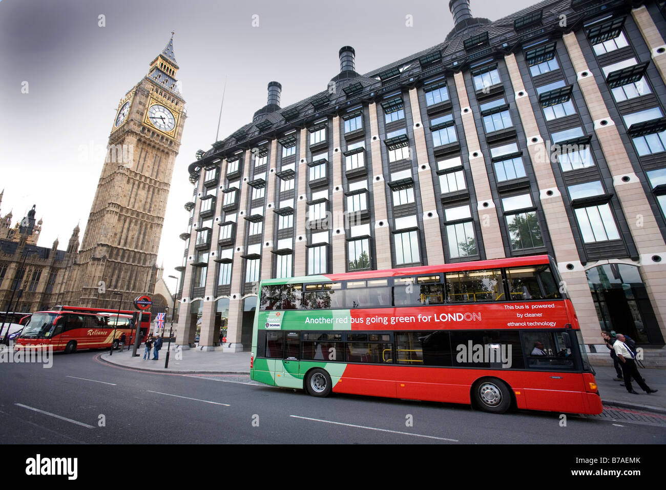 London bus alimentati da combustibile di ethanol Foto Stock