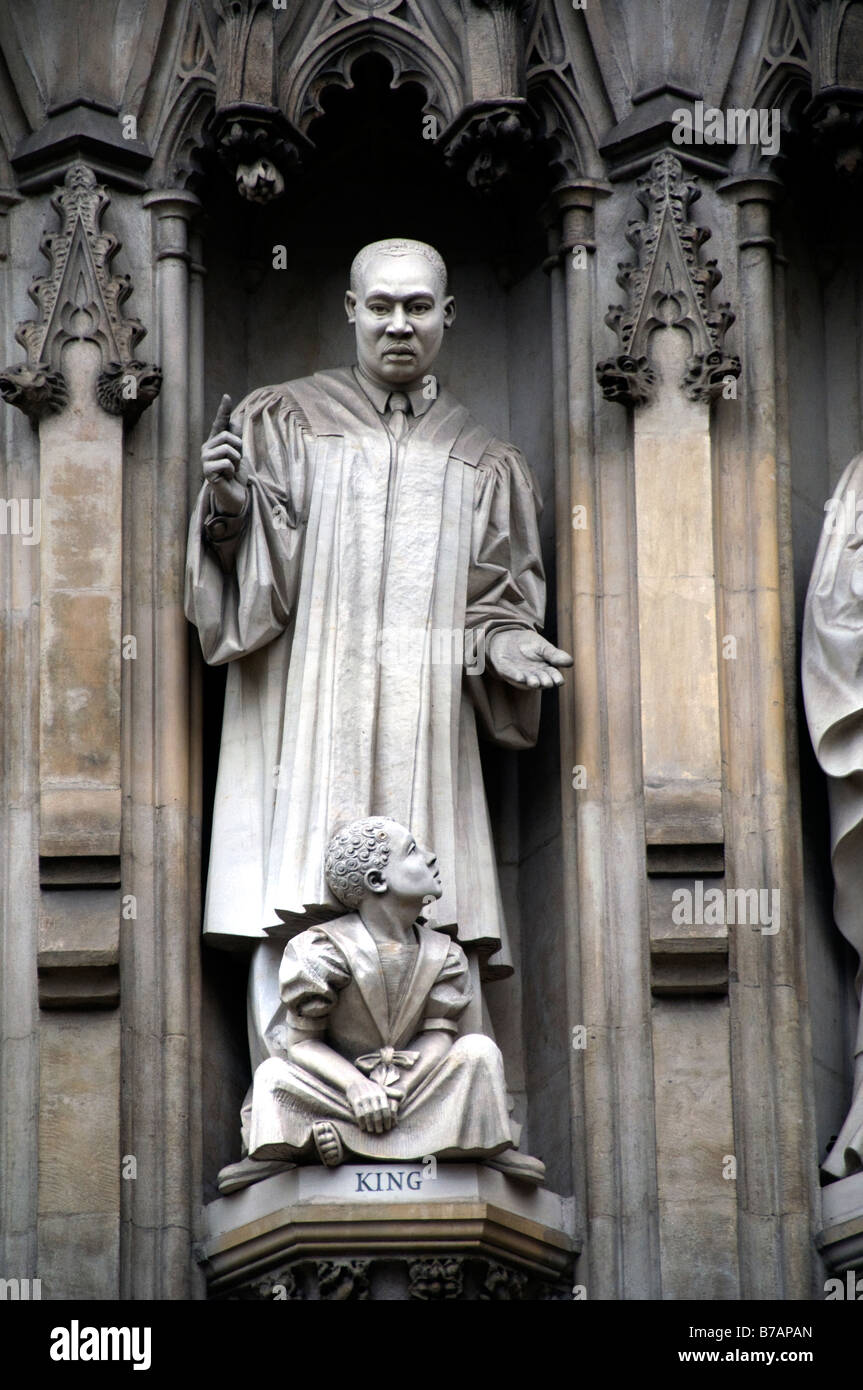 Martin Luther King Westminster Abbey architettura medievale Londra Inghilterra Foto Stock