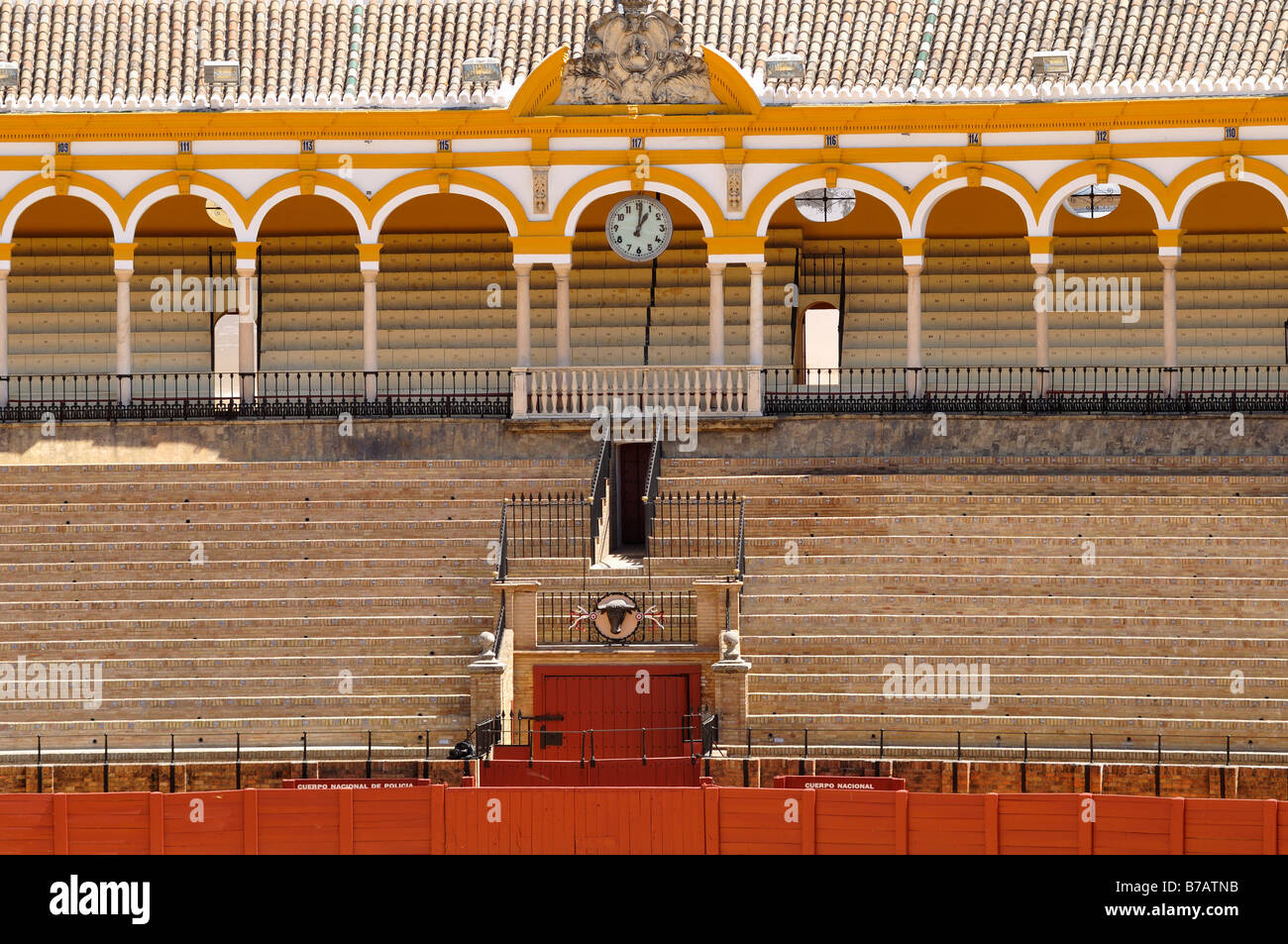 La corrida anello, Siviglia, in Andalusia, Spagna Foto Stock