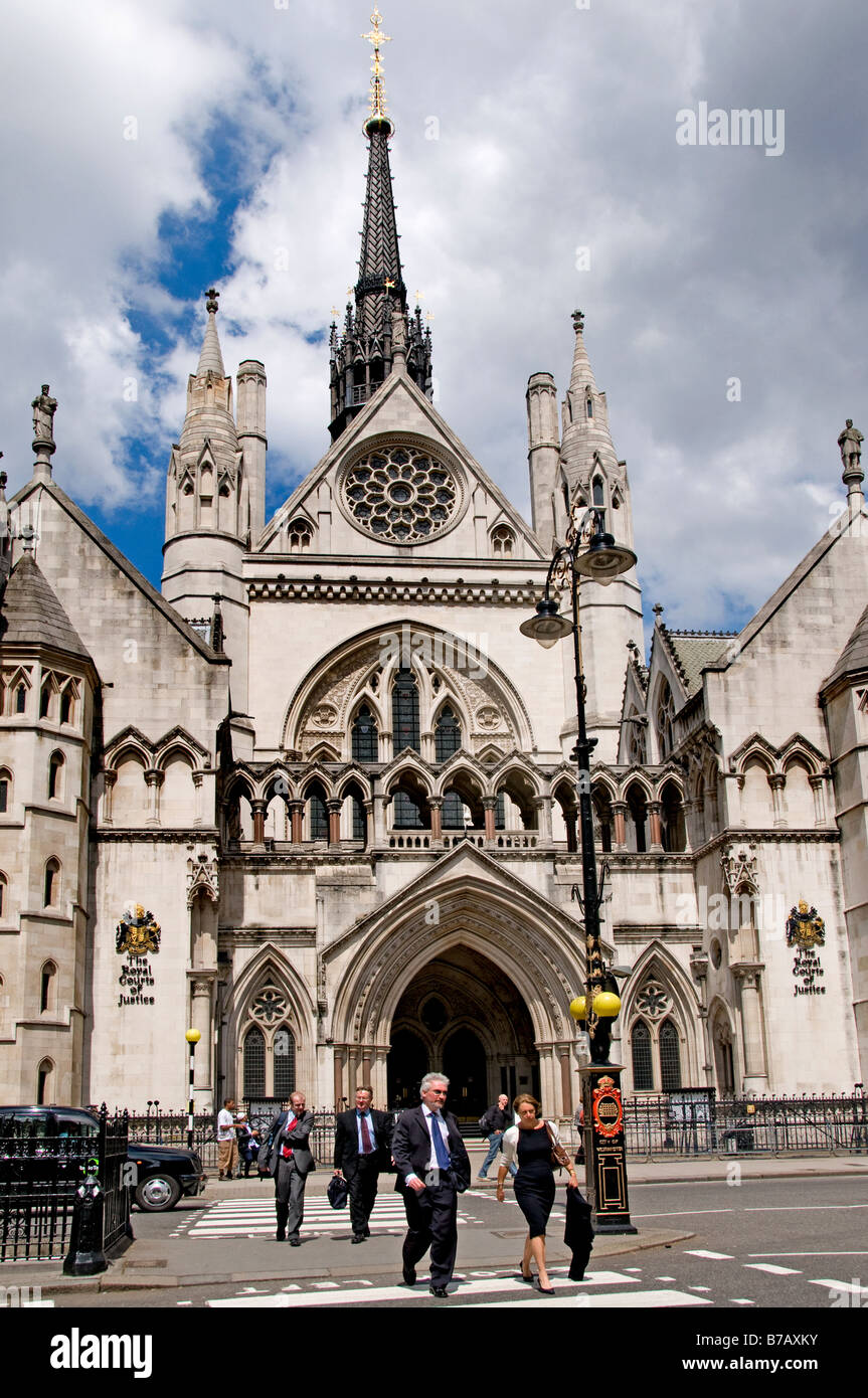 London Royal Courts of Justice tribunali Strand Fleet Street Holborn gotico vittoriano Foto Stock