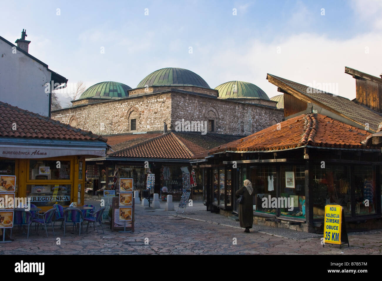 Ottoman Bedestan Bazaar coperto a Sarajevo in Bosnia Foto Stock