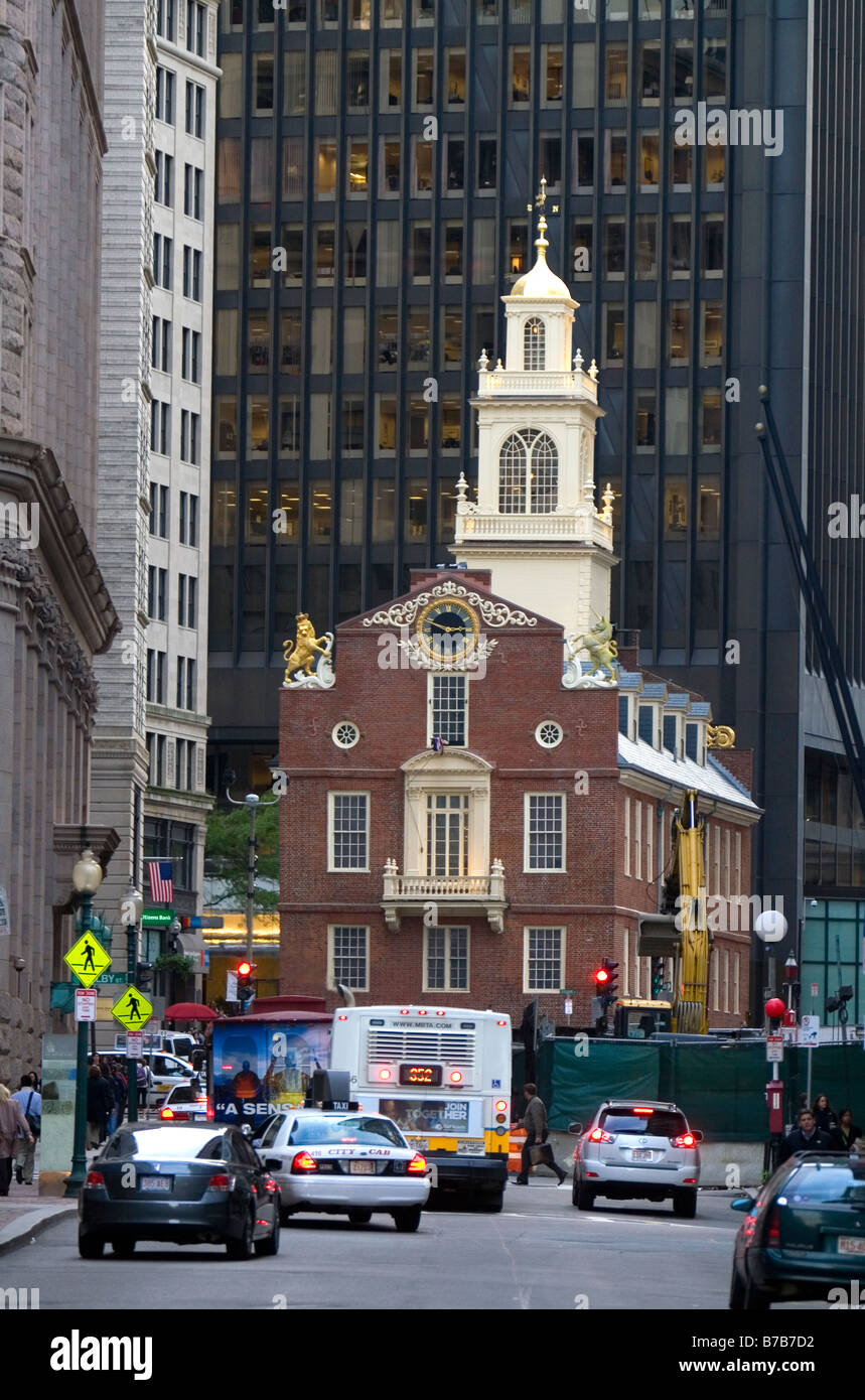 La Old State House di Boston Massachusetts, STATI UNITI D'AMERICA Foto Stock