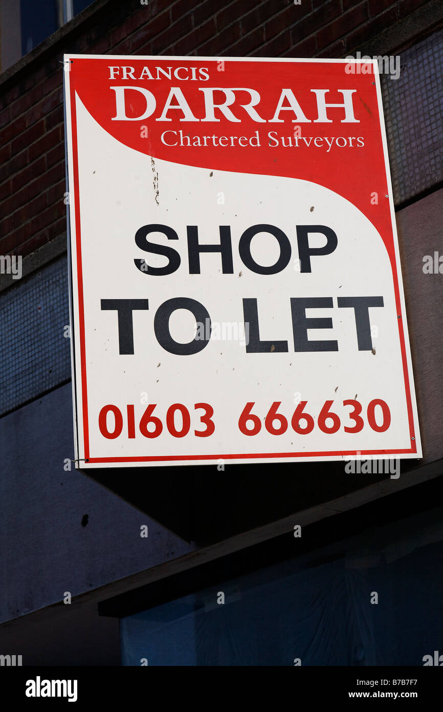 Francesco Darrah chartered Surveyor Shop per lasciare segno High street negozi e shopping Gennaio 2009 Foto Stock