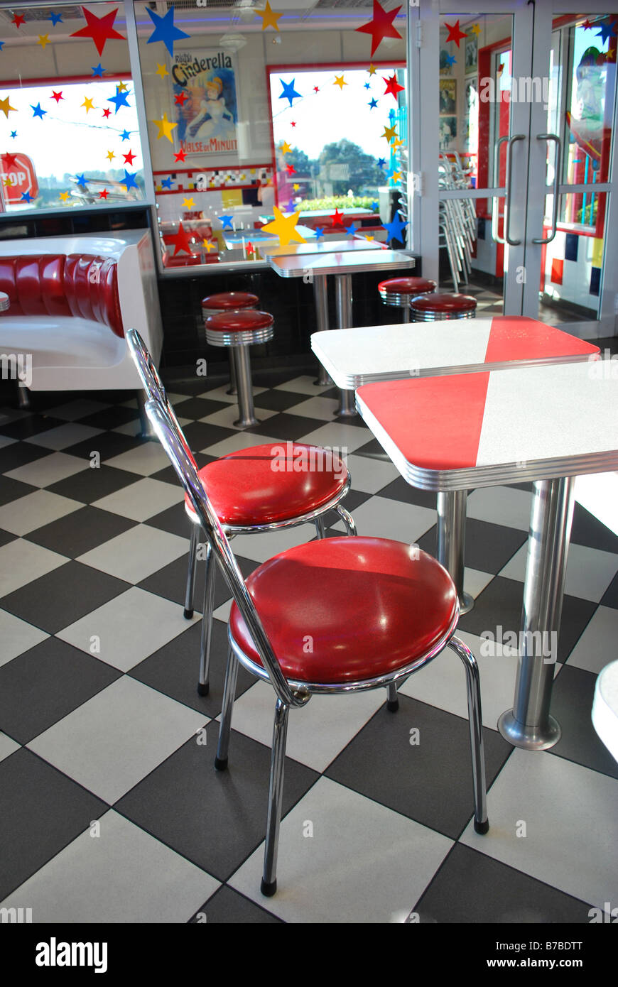 Stile 1960 American Diner Foto Stock
