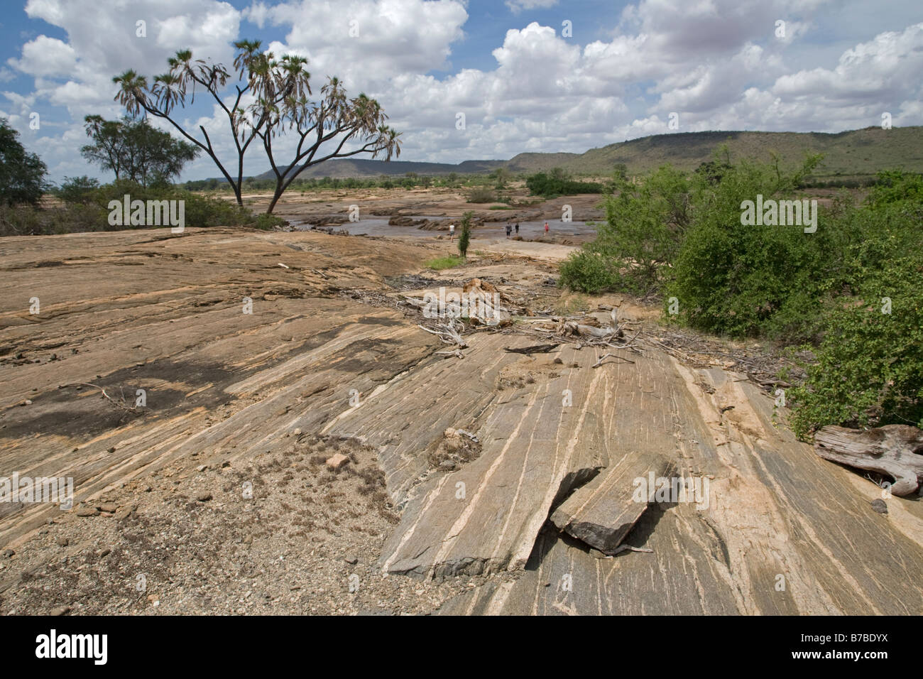 Lugards cade parco nazionale orientale di Tsavo Kenya Foto Stock