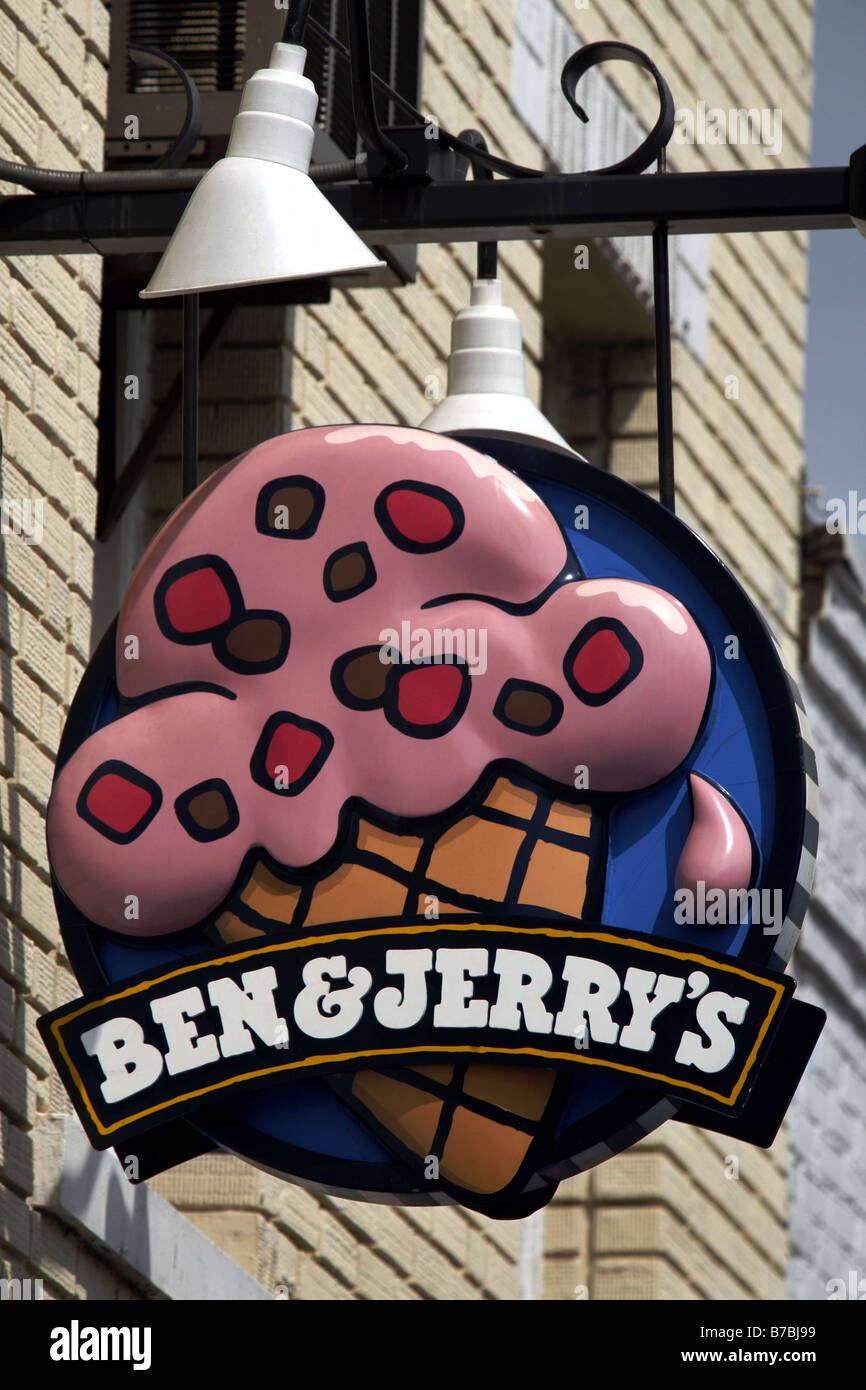 Ben & Jerry's sign, Washington D.C., USA Foto Stock
