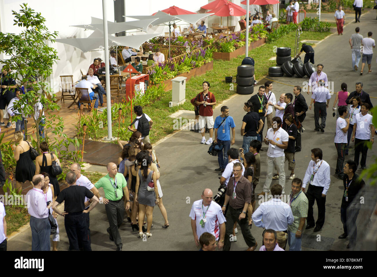 Singapore F1 paddock club visitatori ospiti Foto Stock
