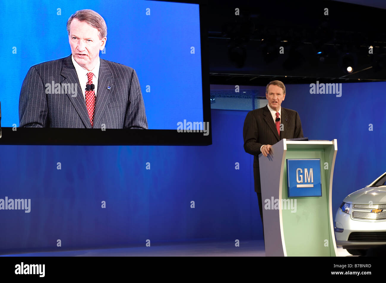 General Motors Chairman e Chief Executive Officer Rick Wagoner al 2009 North American International Auto Show di Detroit Foto Stock