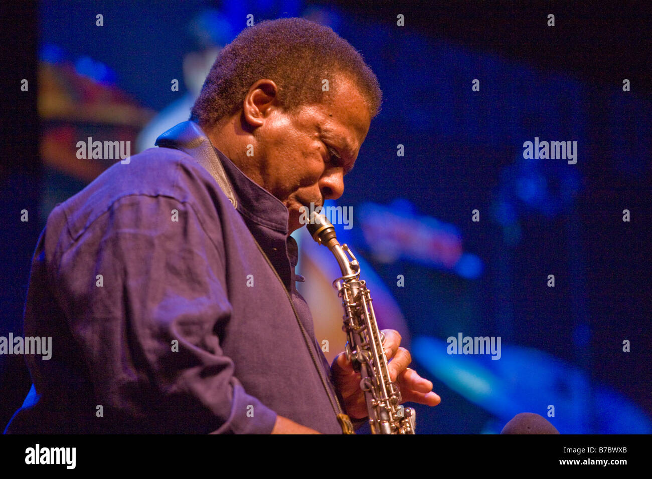 WAYNE SHORTER suona il sassofono insieme al suo quartetto presso la cinquantunesima MONTEREY JAZZ FESTIVAL Monterey in California Foto Stock