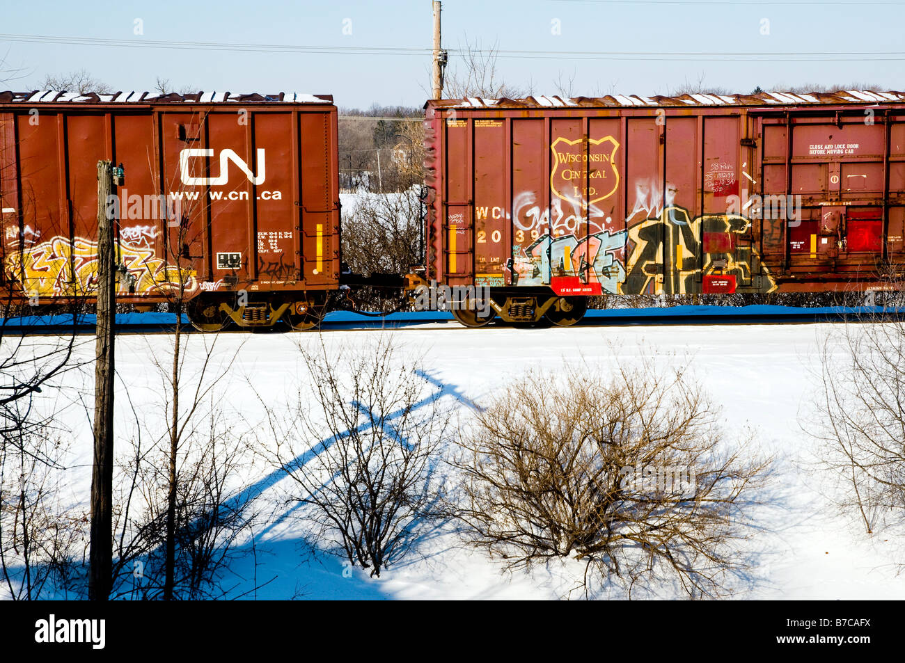 Treno auto Graffiti Foto Stock