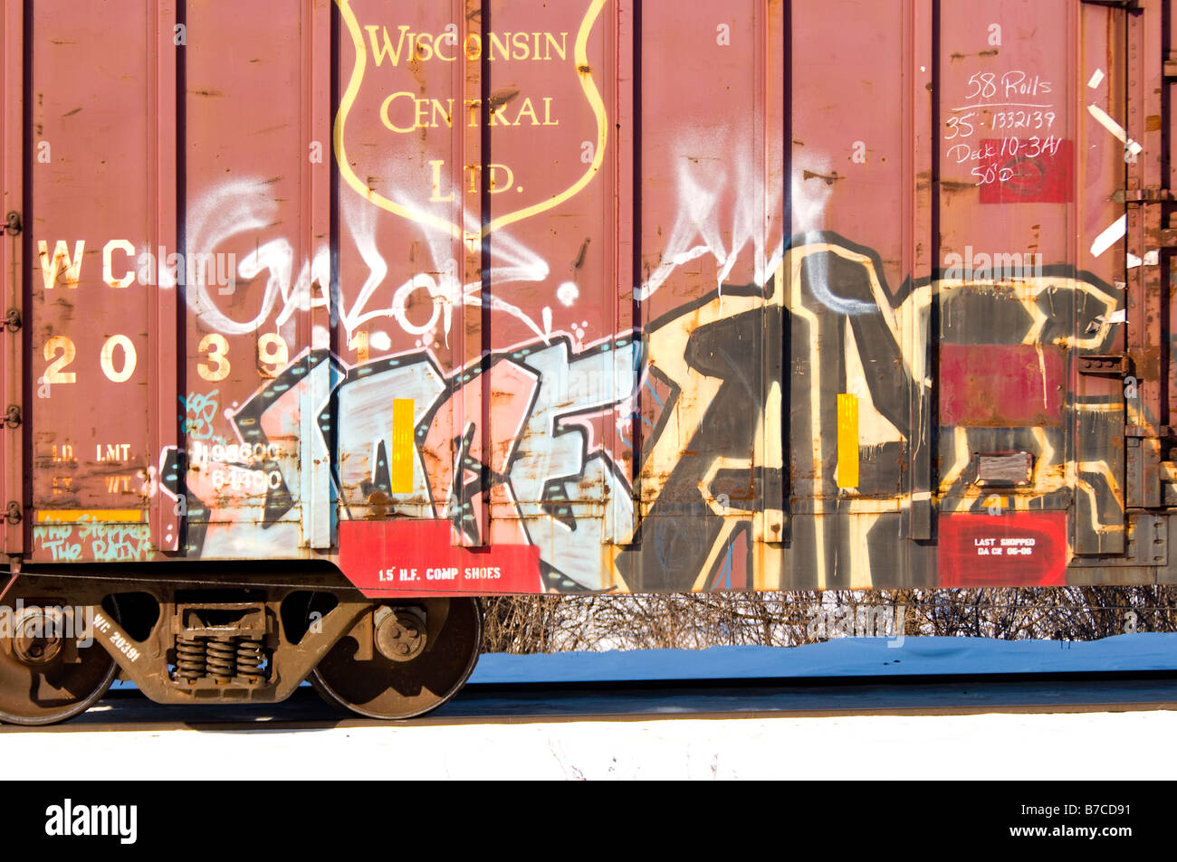 Treno auto Graffiti Foto Stock