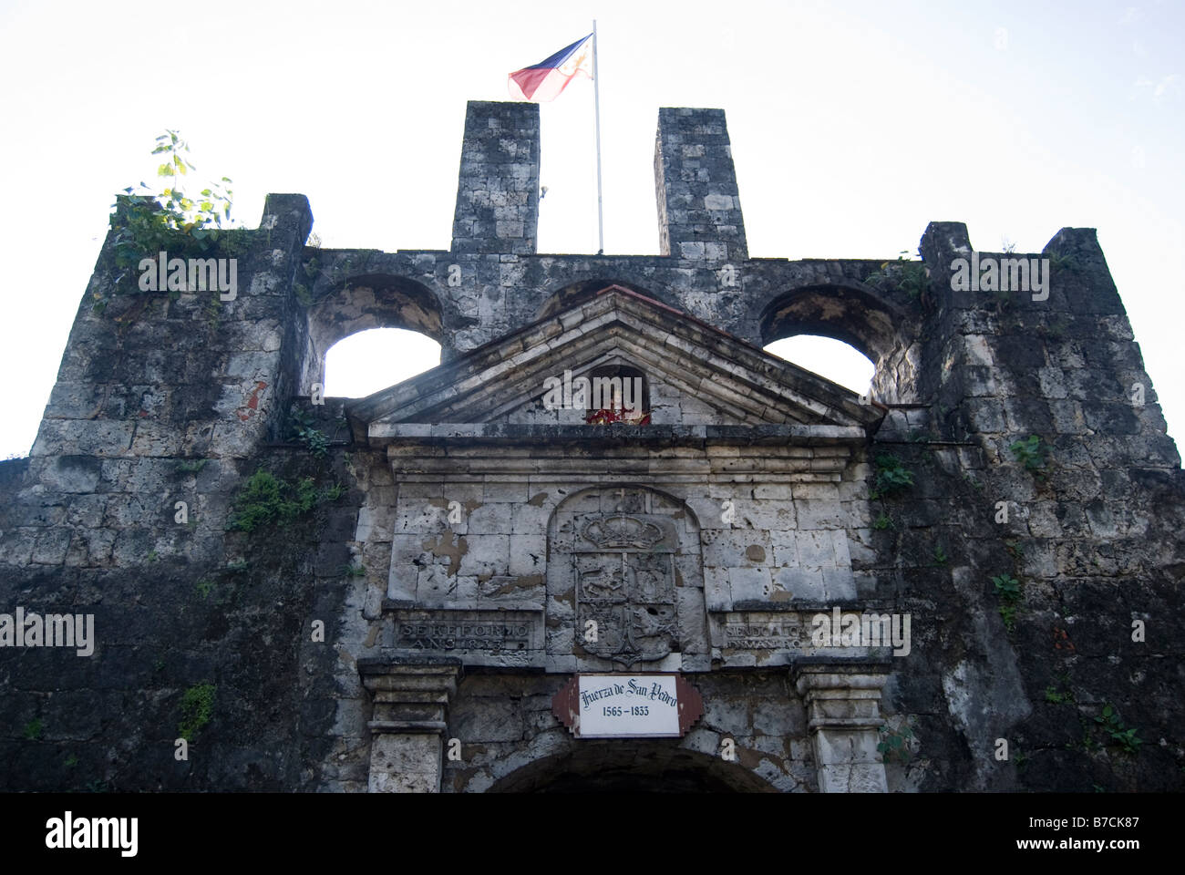 Cancello di ingresso, Fort San Pedro, Cebu City Cebu, Visayas, Filippine Foto Stock