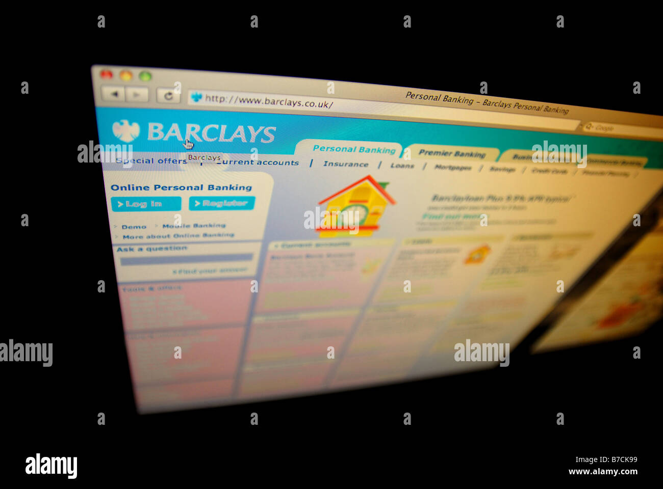 La Barclays Bank sito web creative focus. Foto Stock