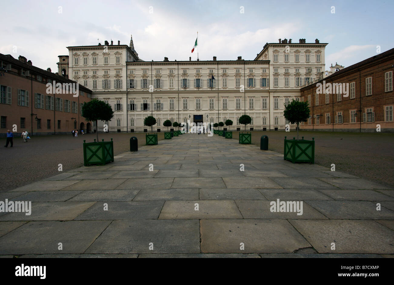 Il Palazzo Reale di Torino e il Palazzo Reale di Casa Savoia, Piazza Castello, Torino, Italia, Piazza Castello Foto Stock