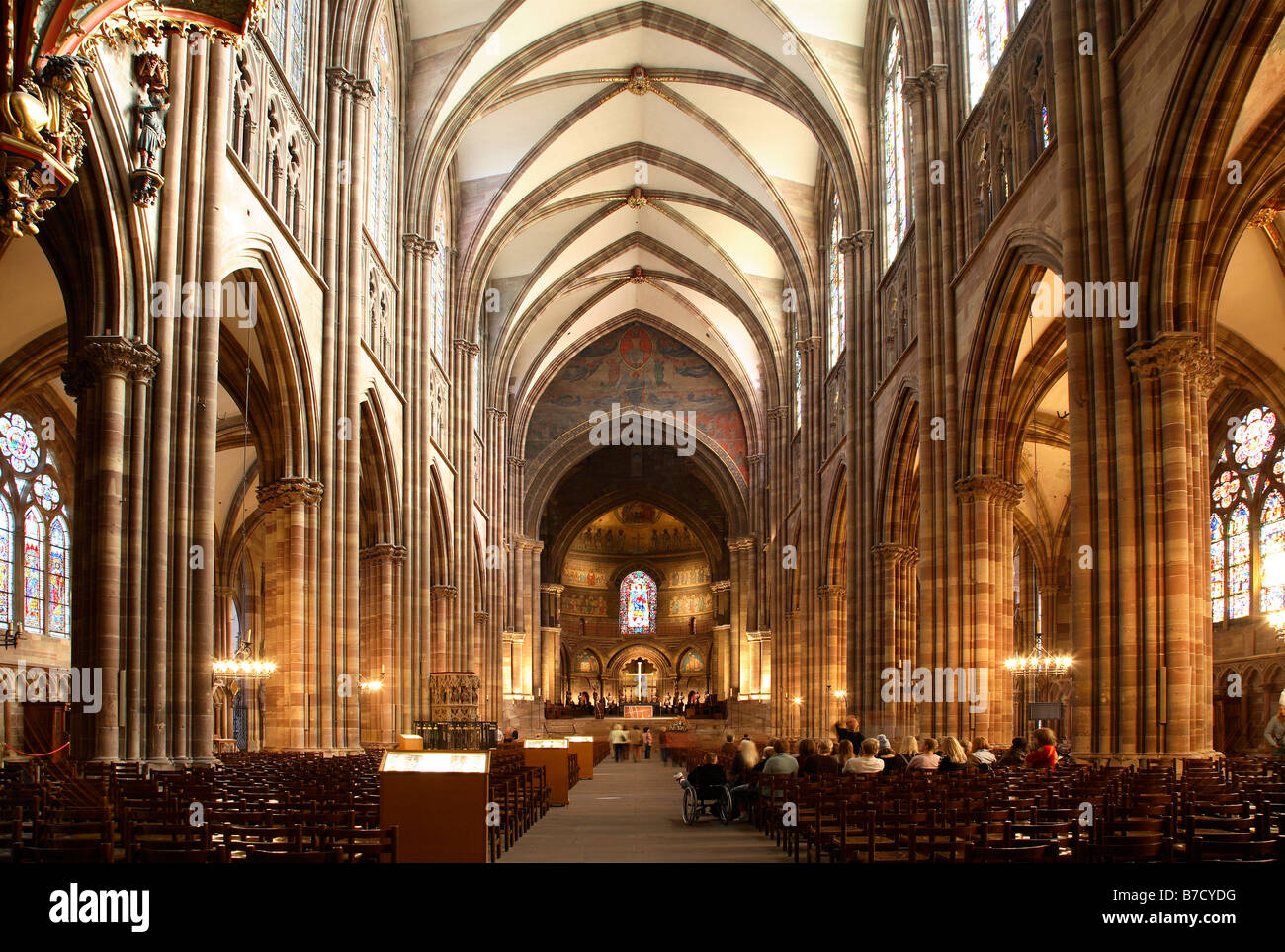 La CATTEDRALE DI NOTRE DAME STRASBURGO ALSACE FRANCIA Foto Stock