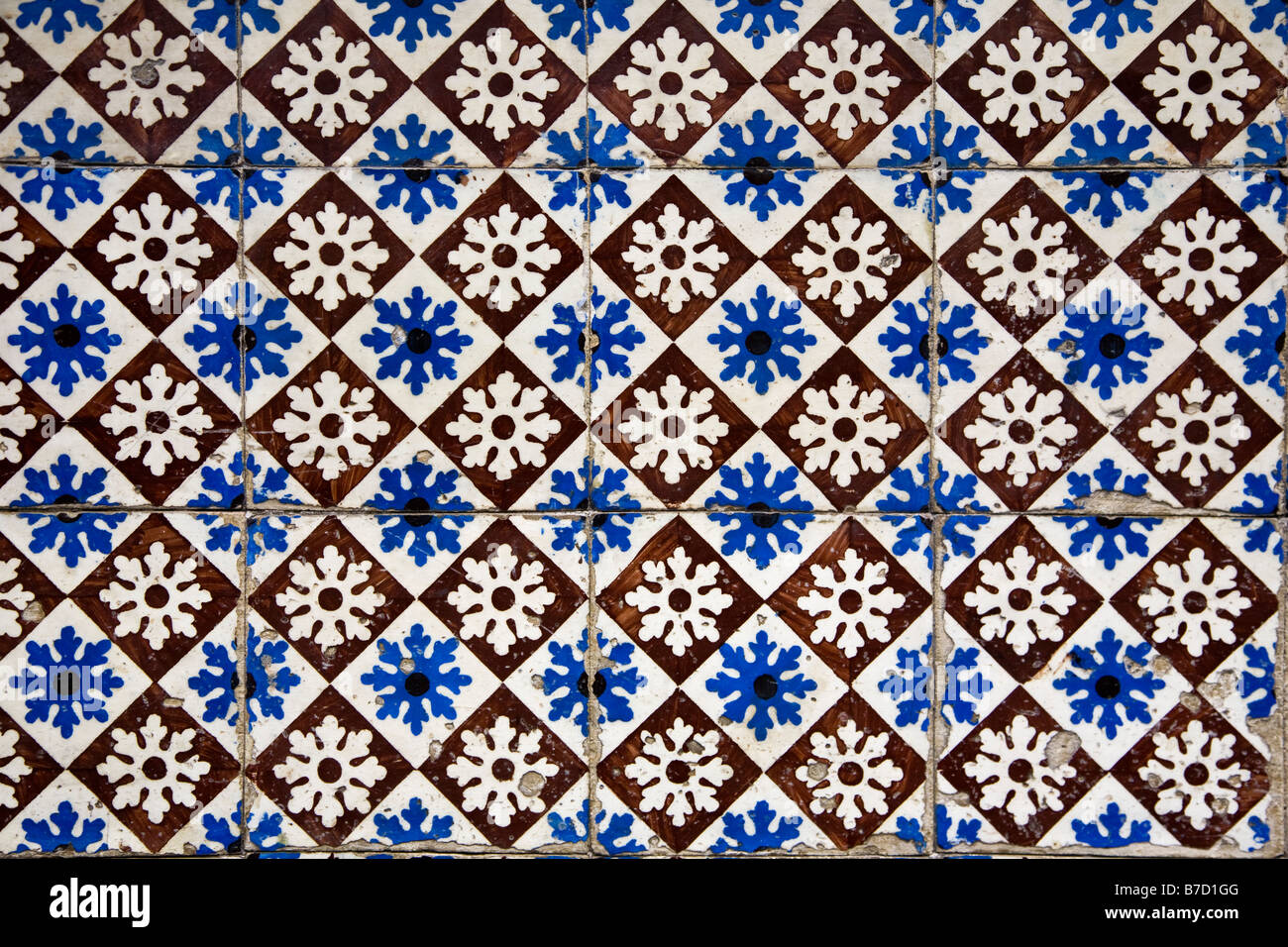 Parete modellato piastrelle, Porto, Portogallo Foto Stock