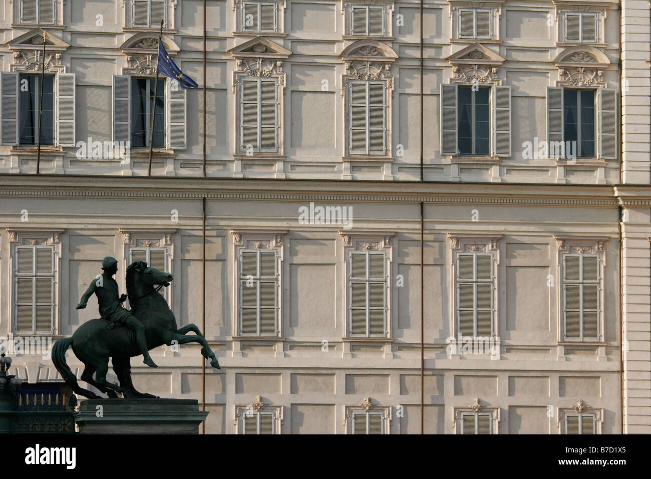 Il Palazzo Reale di Torino e il Palazzo Reale di Casa Savoia, mitologia greca e romana, ricino, Piazza Castello, Torino, Italia Foto Stock