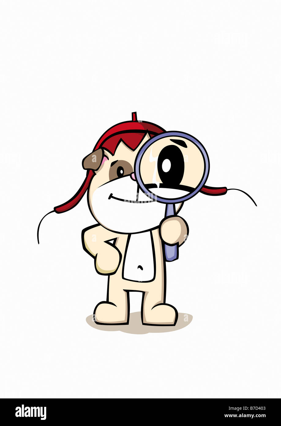 Un cartoon detective del cane Foto Stock