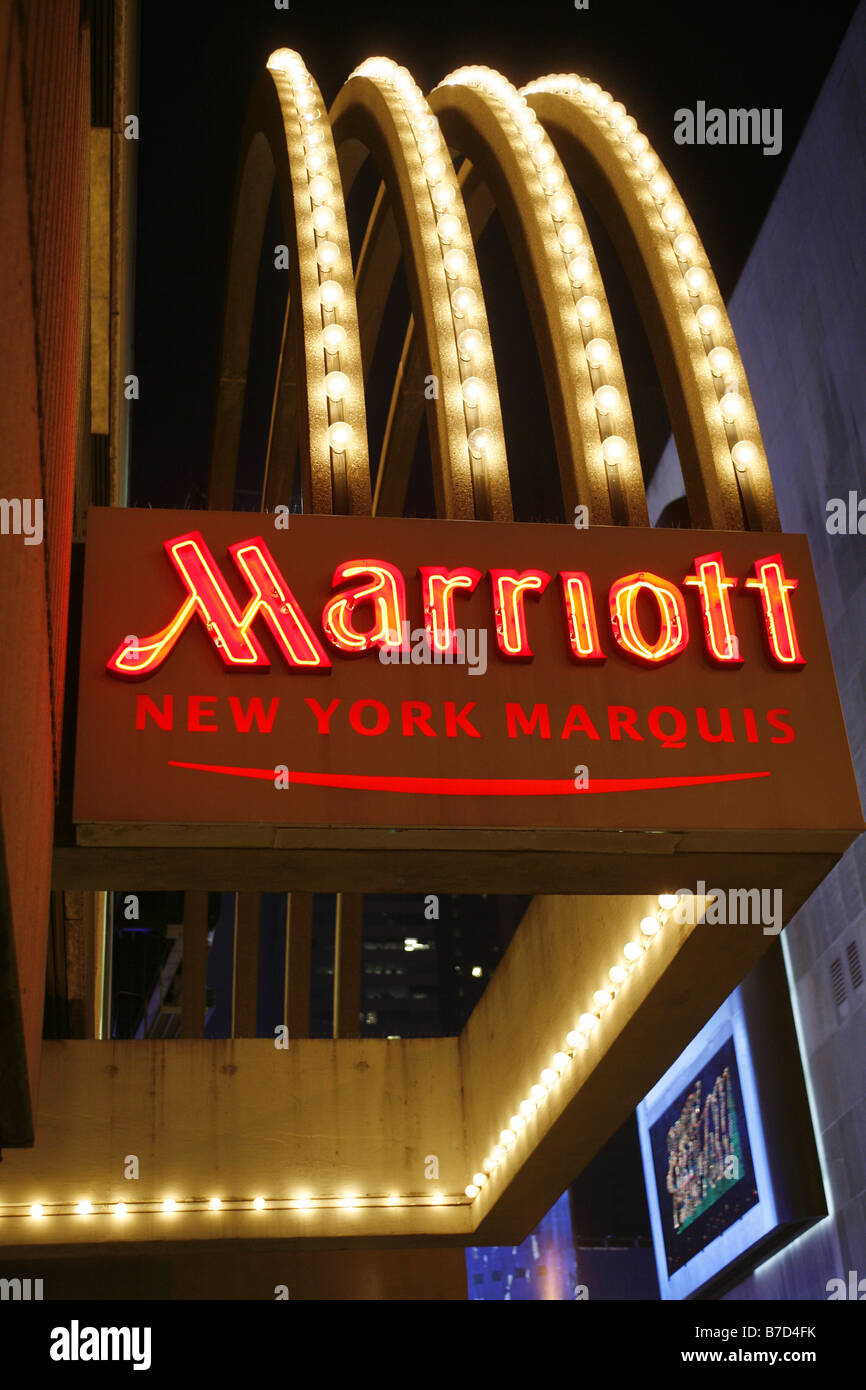 Hotel Marriott, Times Square a New York City, Stati Uniti d'America Foto Stock