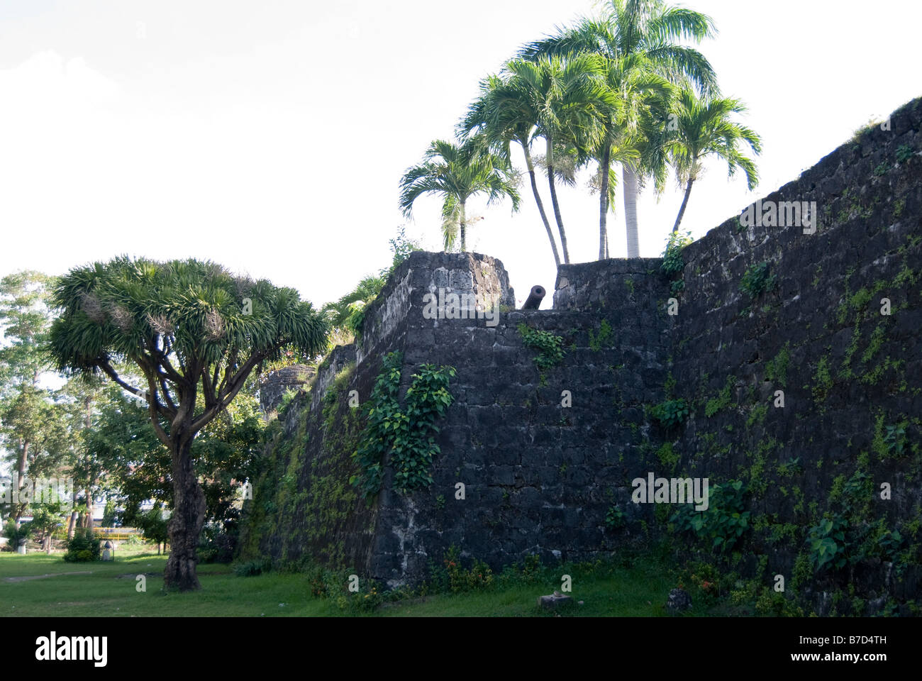Le pareti esterne del fort, Fort San Pedro, Cebu City Cebu, Visayas, Filippine Foto Stock